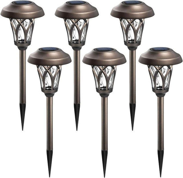 Main image of GIGALUMI Solar Pathway Lights Outdoor, Metal Glass & ABS Landscape Lights