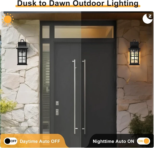 Alt view image 2 of 7 - Aluminium Dusk to Dawn Outdoor Porch Lights, 12.8in, 2 Pack