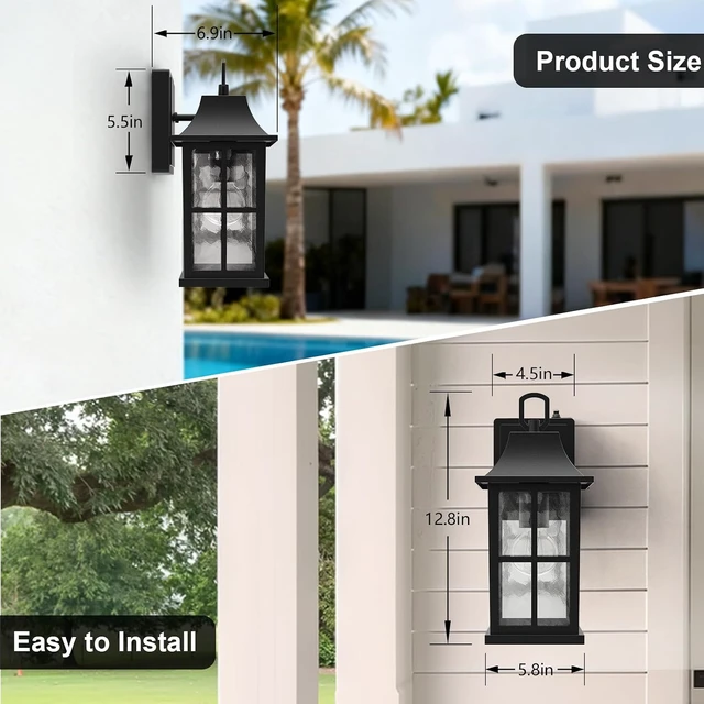 Alt view image 6 of 7 - Aluminium Dusk to Dawn Outdoor Porch Lights, 12.8in, 2 Pack