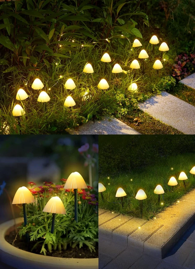 Alt view image 2 of 7 - Brightown Mushroom Solar Lights Outdoor Waterproof 20LED Garden Lights