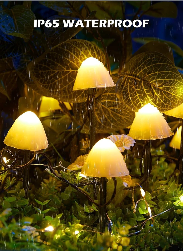 Alt view image 3 of 7 - Brightown Mushroom Solar Lights Outdoor Waterproof 20LED Garden Lights