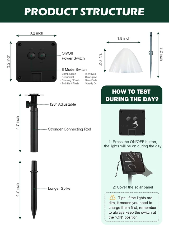 Alt view image 5 of 7 - Brightown Mushroom Solar Lights Outdoor Waterproof 20LED Garden Lights