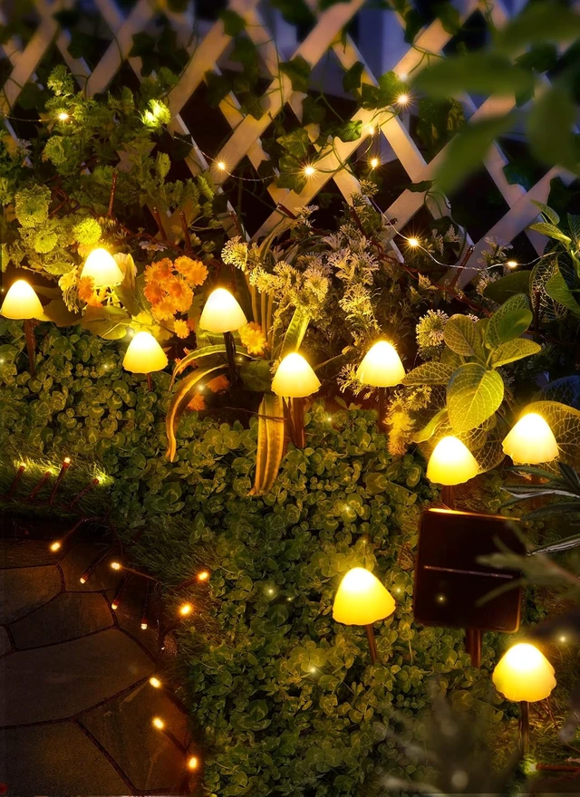 Alt view image 7 of 7 - Brightown Mushroom Solar Lights Outdoor Waterproof 20LED Garden Lights