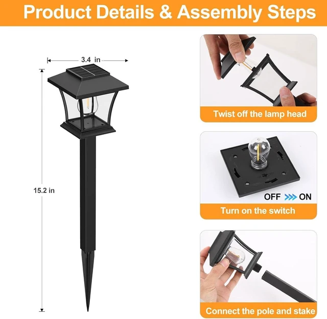 Alt view image 3 of 7 - Sparkblaze 16 Pack Solar Pathway Lights Outdoor, Warm White