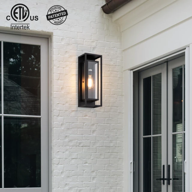 Alt view image 2 of 7 - mirrea 18" Modern Outdoor Porch Wall Light, Matte Black, 2 Pack