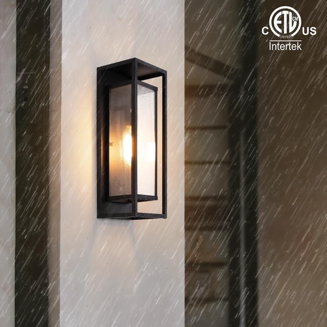 Alt view image 6 of 7 - mirrea 18" Modern Outdoor Porch Wall Light, Matte Black, 2 Pack
