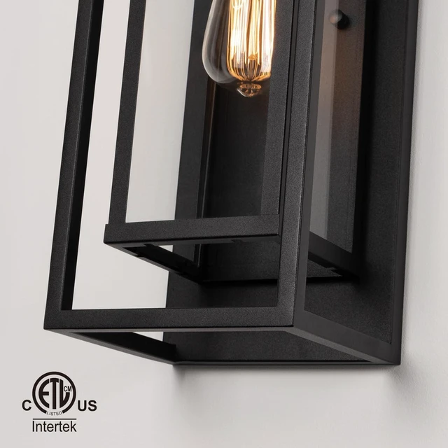 Alt view image 5 of 7 - mirrea 18" Modern Outdoor Porch Wall Light, Matte Black, 2 Pack