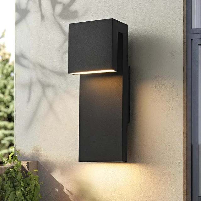 Main image of Modern LED Outdoor Wall Sconce 3000K 18W IP65 Waterproof Integrated LED Outdoor Wall Lights Anti Rust Black Porch Lights Exterior Lighting Outside Lights Fixture for Garage,Balcony,Backyard (1PACK)