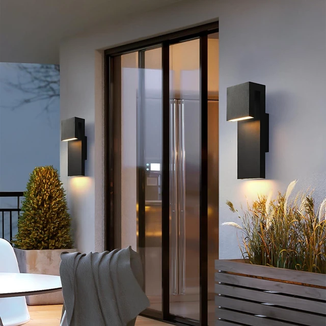 Alt view image 5 of 7 - Modern LED Outdoor Wall Sconce 3000K 18W IP65 Waterproof Integrated LED Outdoor Wall Lights Anti Rust Black Porch Lights Exterior Lighting Outside Lights Fixture for Garage,Balcony,Backyard (1PACK)