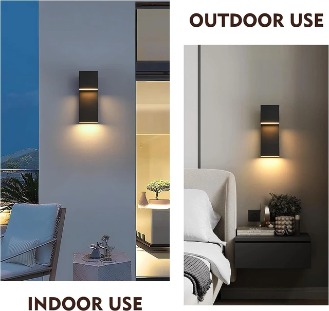 Alt view image 6 of 7 - Modern LED Outdoor Wall Sconce 3000K 18W IP65 Waterproof Integrated LED Outdoor Wall Lights Anti Rust Black Porch Lights Exterior Lighting Outside Lights Fixture for Garage,Balcony,Backyard (1PACK)