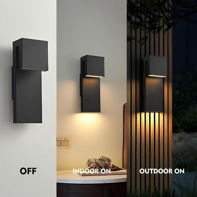 Alt view image 7 of 7 - Modern LED Outdoor Wall Sconce 3000K 18W IP65 Waterproof Integrated LED Outdoor Wall Lights Anti Rust Black Porch Lights Exterior Lighting Outside Lights Fixture for Garage,Balcony,Backyard (1PACK)