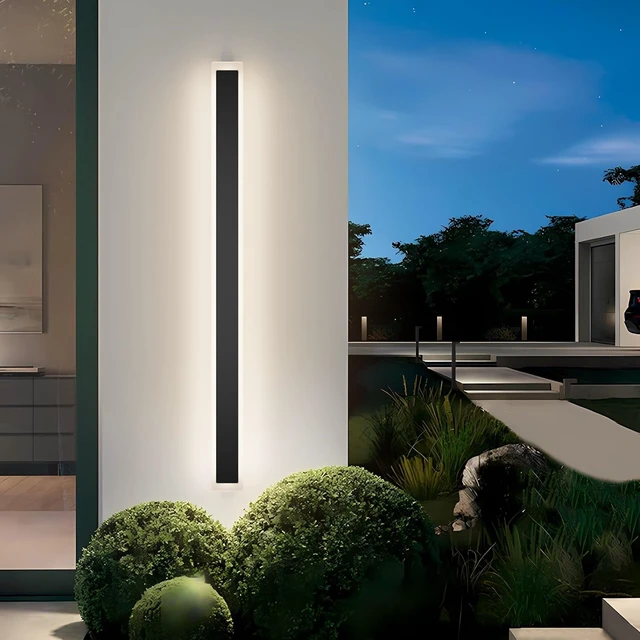 Alt view image 3 of 6 - 2 Pack 47.2in 4000K Long Outdoor Light IP65 Waterproof Outdoor Sconces Wall Lighting Modern LED Exterior Wall Sconces for Porch House