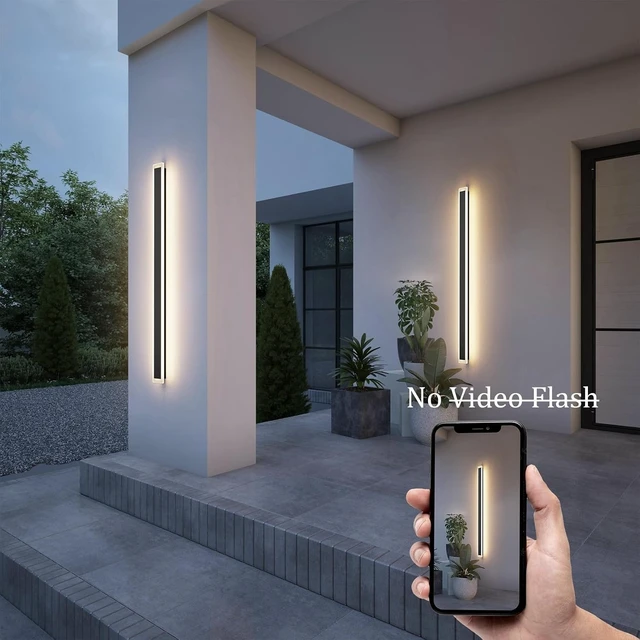 Alt view image 6 of 6 - 2 Pack 47.2in 4000K Long Outdoor Light IP65 Waterproof Outdoor Sconces Wall Lighting Modern LED Exterior Wall Sconces for Porch House