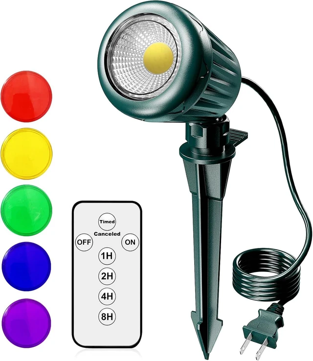 Main image of Outdoor Spot Lights,120V Halloween Spotlight Outdoor with Timer Remote