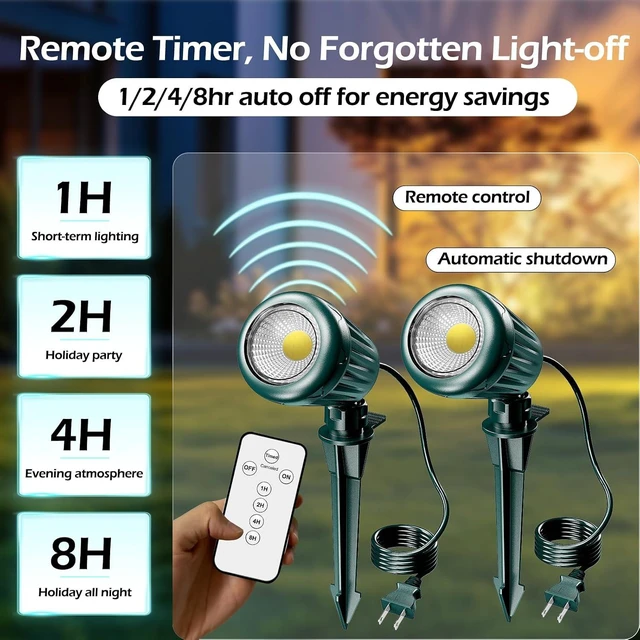 Alt view image 4 of 7 - Outdoor Spot Lights,120V Halloween Spotlight Outdoor with Timer Remote