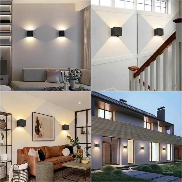 Alt view image 7 of 7 - 15W Outdoor Wall Lights 3CCT Adjustable,Up and Down Wall Sconce 4 Pack