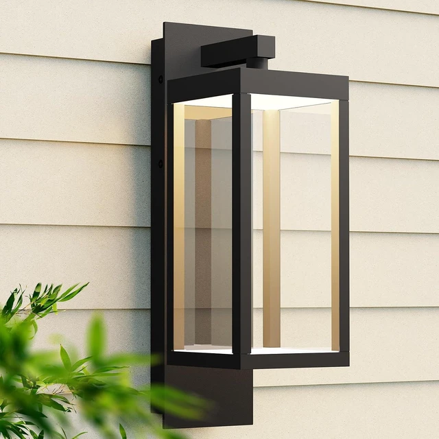 Main image of Outdoor Wall Light Fixtures, Outdoor Light Fixtures Wall Mount, Led Wall Sconce Lighting, Anti-Rust Modern Matte Black Outside Lights for Patio Front Door Entryway Garage