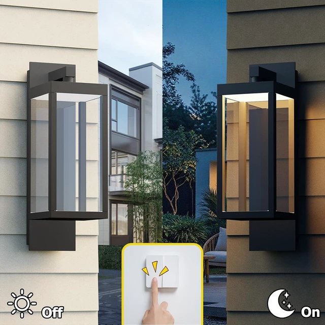 Alt view image 2 of 7 - Outdoor Wall Light Fixtures, Outdoor Light Fixtures Wall Mount, Led Wall Sconce Lighting, Anti-Rust Modern Matte Black Outside Lights for Patio Front Door Entryway Garage