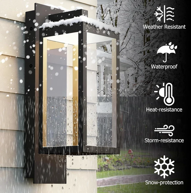 Alt view image 3 of 7 - Outdoor Wall Light Fixtures, Outdoor Light Fixtures Wall Mount, Led Wall Sconce Lighting, Anti-Rust Modern Matte Black Outside Lights for Patio Front Door Entryway Garage