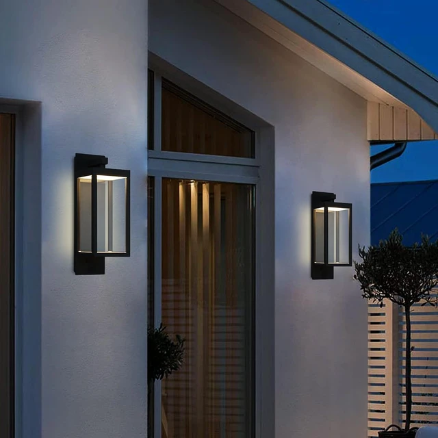 Alt view image 7 of 7 - Outdoor Wall Light Fixtures, Outdoor Light Fixtures Wall Mount, Led Wall Sconce Lighting, Anti-Rust Modern Matte Black Outside Lights for Patio Front Door Entryway Garage