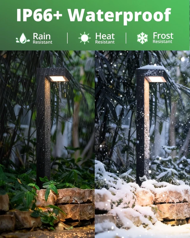 Alt view image 3 of 7 - GKOLED 4-Pack LED Pathway Lights, Low Voltage Outdoor Waterproof, Black