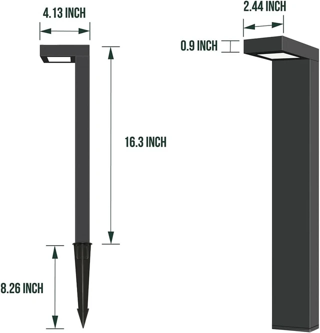 Alt view image 5 of 7 - GKOLED 4-Pack LED Pathway Lights, Low Voltage Outdoor Waterproof, Black