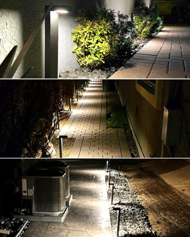 Alt view image 7 of 7 - GKOLED 4-Pack LED Pathway Lights, Low Voltage Outdoor Waterproof, Black