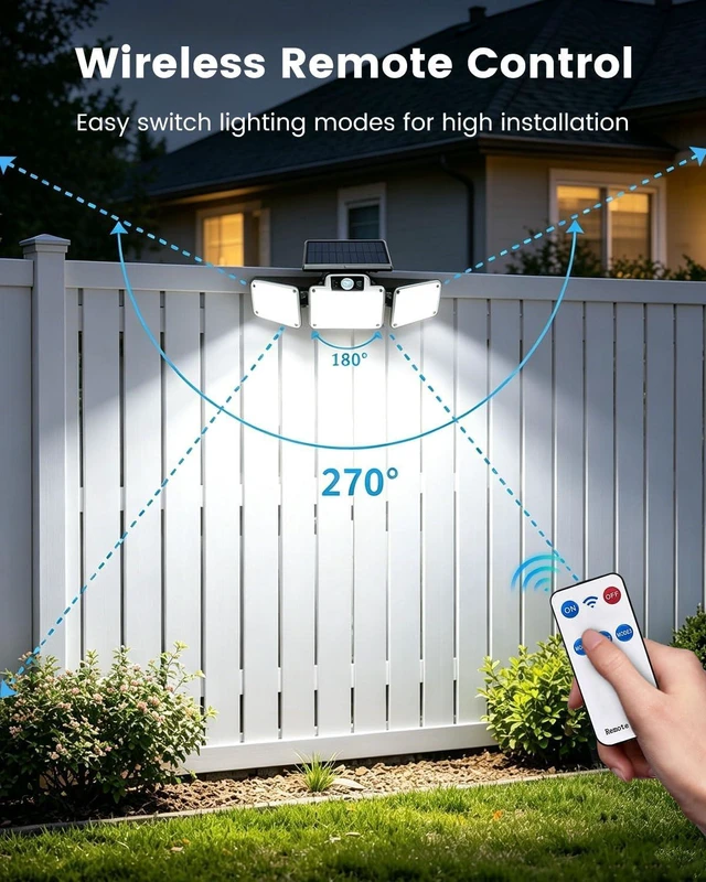 Alt view image 3 of 7 - JumJam Solar Flood Lights, Security Lights Outdoor Motion Sensor for Garden