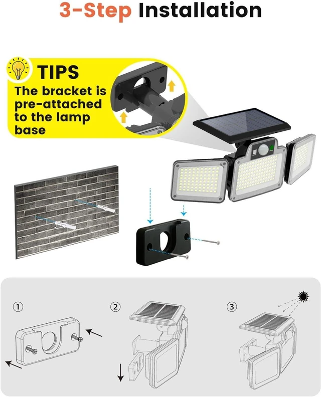 Alt view image 5 of 7 - JumJam Solar Flood Lights, Security Lights Outdoor Motion Sensor for Garden