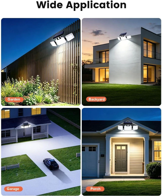 Alt view image 7 of 7 - JumJam Solar Flood Lights, Security Lights Outdoor Motion Sensor for Garden