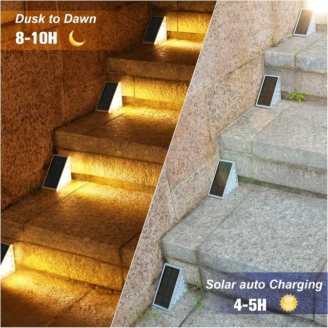 Alt view image 2 of 7 - VOLISUN Solar Step Lights Outdoor Waterproof, LED Outdoor Stair Lights