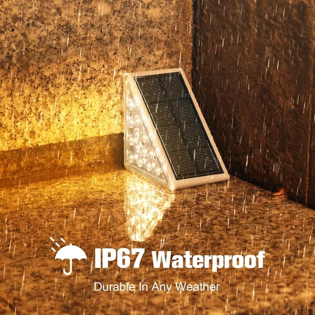 Alt view image 3 of 7 - VOLISUN Solar Step Lights Outdoor Waterproof, LED Outdoor Stair Lights