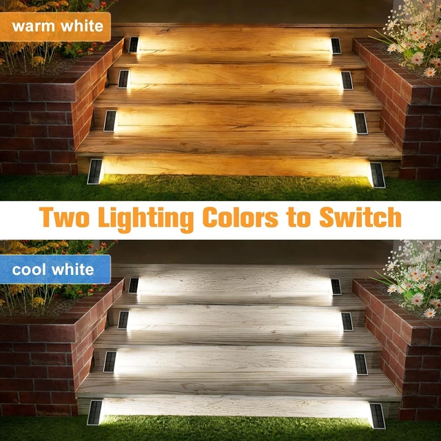 Alt view image 5 of 7 - VOLISUN Solar Step Lights Outdoor Waterproof, LED Outdoor Stair Lights