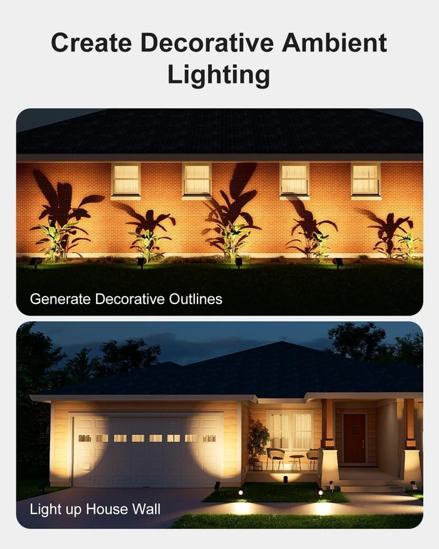 Alt view image 5 of 7 - FALOVE Solar Spot Lights Outdoor Warm White LED Waterproof Landscape Lamp