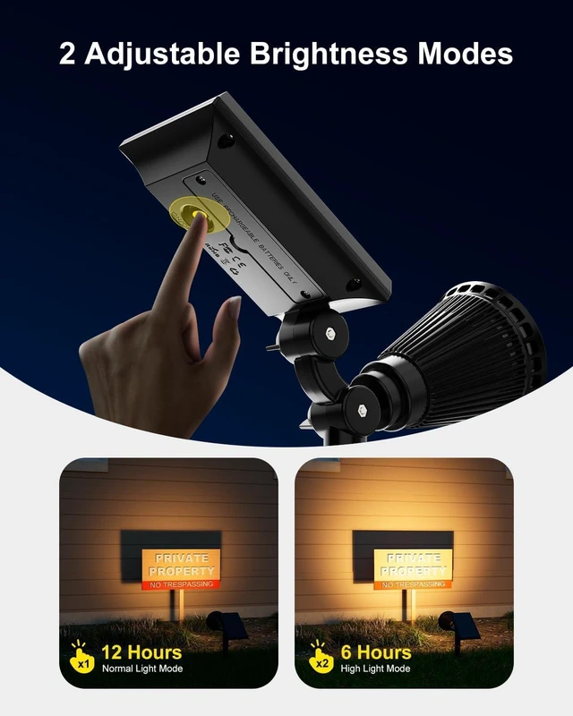 Alt view image 3 of 7 - FALOVE Solar Spot Lights Outdoor Warm White LED Waterproof Landscape Lamp