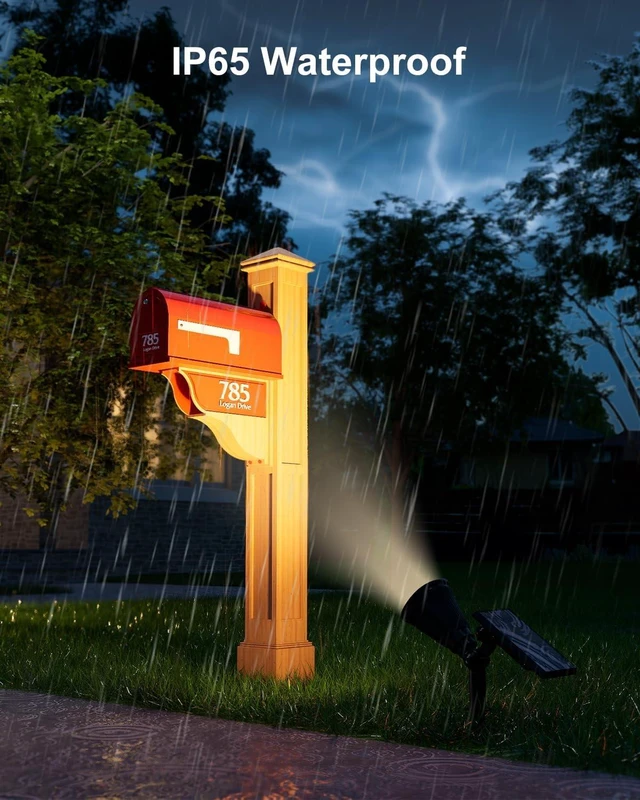 Alt view image 7 of 7 - FALOVE Solar Spot Lights Outdoor Warm White LED Waterproof Landscape Lamp