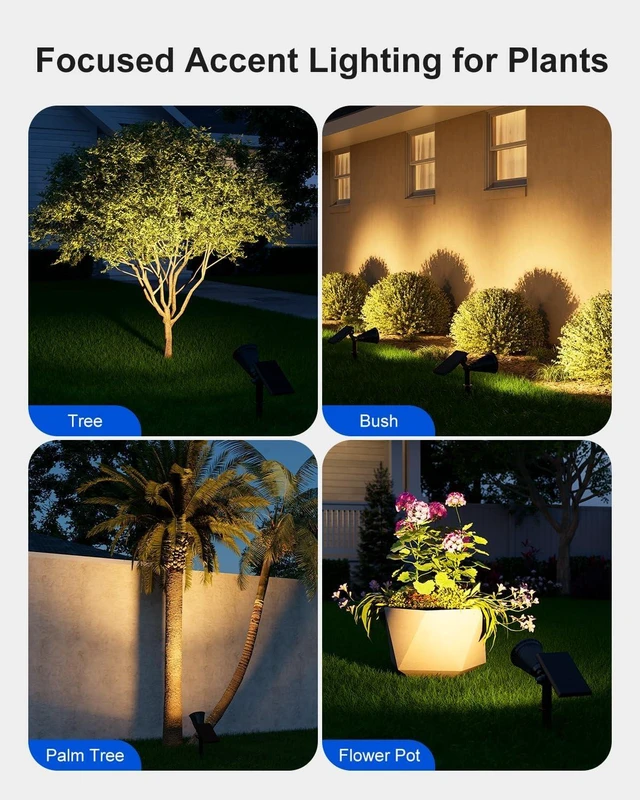 Alt view image 6 of 7 - FALOVE Solar Spot Lights Outdoor Warm White LED Waterproof Landscape Lamp