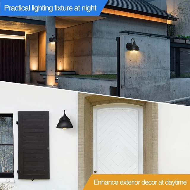 Alt view image 4 of 7 - Barn Light Gooseneck Light, Small Farmhouse Outdoor Lighting