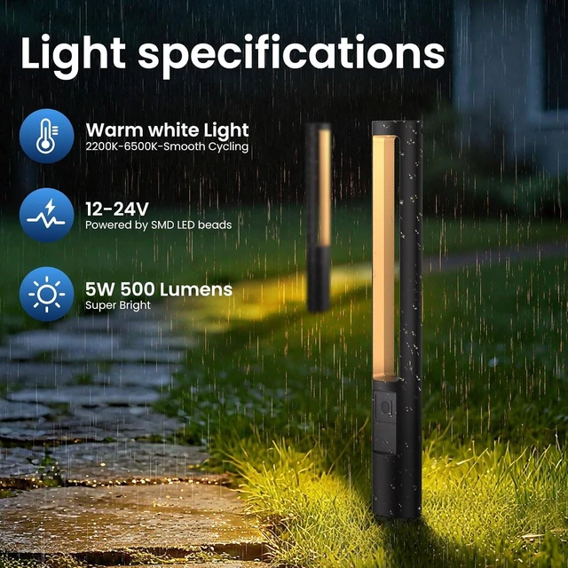 Alt view image 2 of 7 - Low Voltage Landscape Lighting All-in-One Pathway Lights 5W 12-Pack
