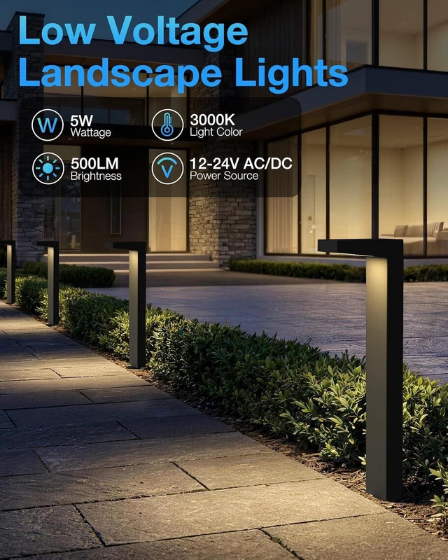 Alt view image 2 of 7 - SUNVIE 5W 3000K LED Low Voltage Landscape Pathway Lights Black, 12 Pack