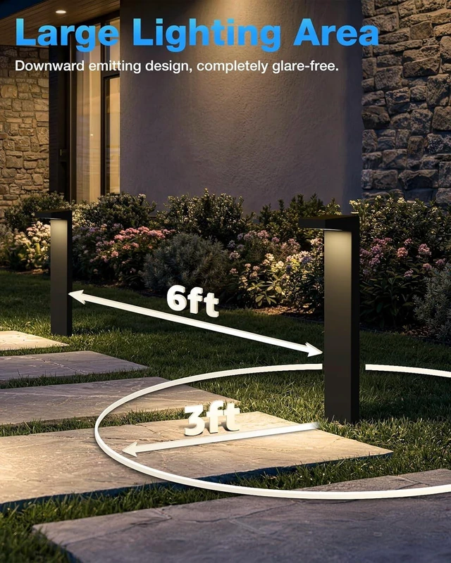 Alt view image 4 of 7 - SUNVIE 5W 3000K LED Low Voltage Landscape Pathway Lights Black, 12 Pack