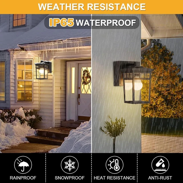 Alt view image 5 of 7 - Porch Light with GFCI Outlet Built in, Dusk to Dawn Outdoor Lighting with Outlet, Waterproof Anti-Rust Alunmium Exterior Wall Mount Fixture, Outside Light for House Garage Front Door, Bulb Included