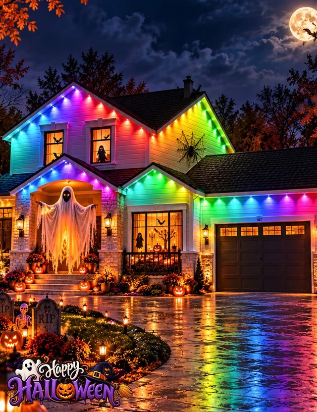 Alt view image 2 of 7 - EcoNour 50 FT RGB Smart Permanent Outdoor Christmas Lights, App and Remote