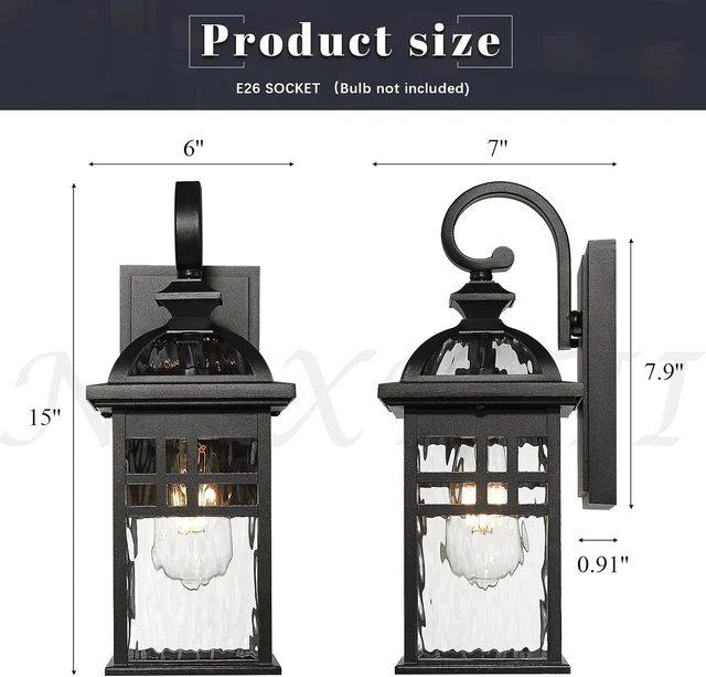 Alt view image 5 of 6 - Exterior Lantern Lights 2 Pack Garage Light Lanterns