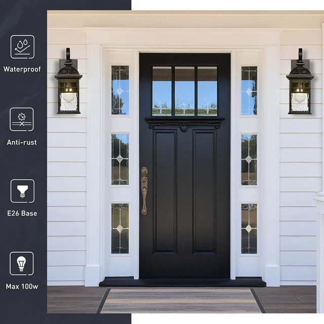 Alt view image 6 of 6 - Exterior Lantern Lights 2 Pack Garage Light Lanterns