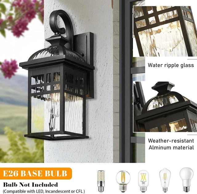 Alt view image 3 of 6 - Exterior Lantern Lights 2 Pack Garage Light Lanterns