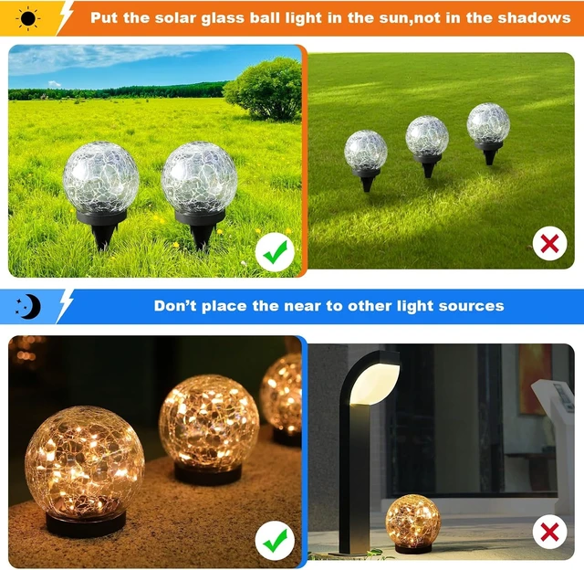 Alt view image 5 of 7 - Solar Globe Lights Outdoor Waterproof-Solar Balls-Solar Garden Lights Orbs