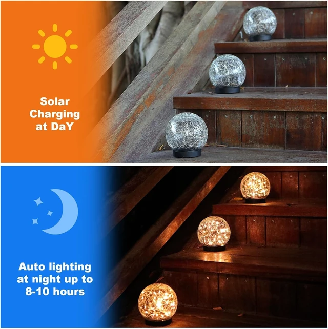 Alt view image 6 of 7 - Solar Globe Lights Outdoor Waterproof-Solar Balls-Solar Garden Lights Orbs