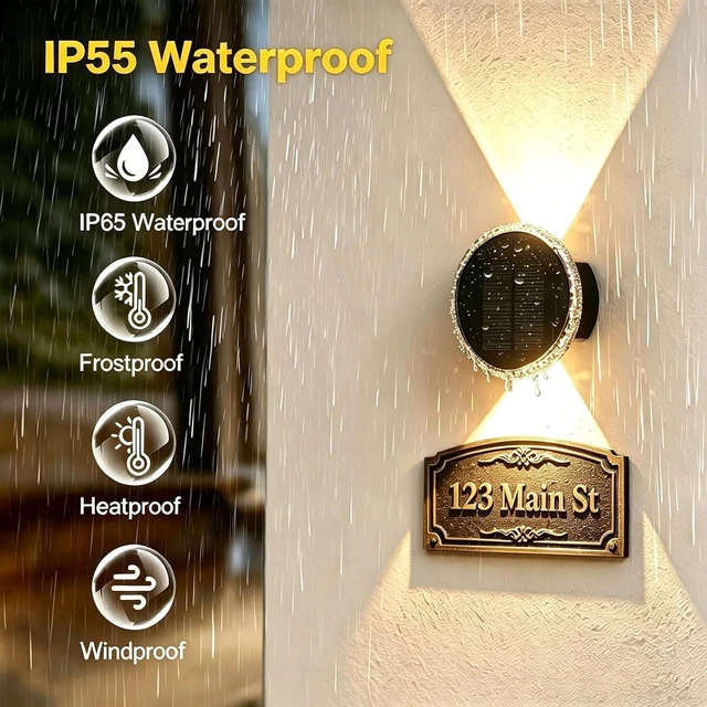 Alt view image 5 of 7 - Solar Wall Lights Outdoor, 6 Pack 3 Modes 12 H Solar Fence Lights
