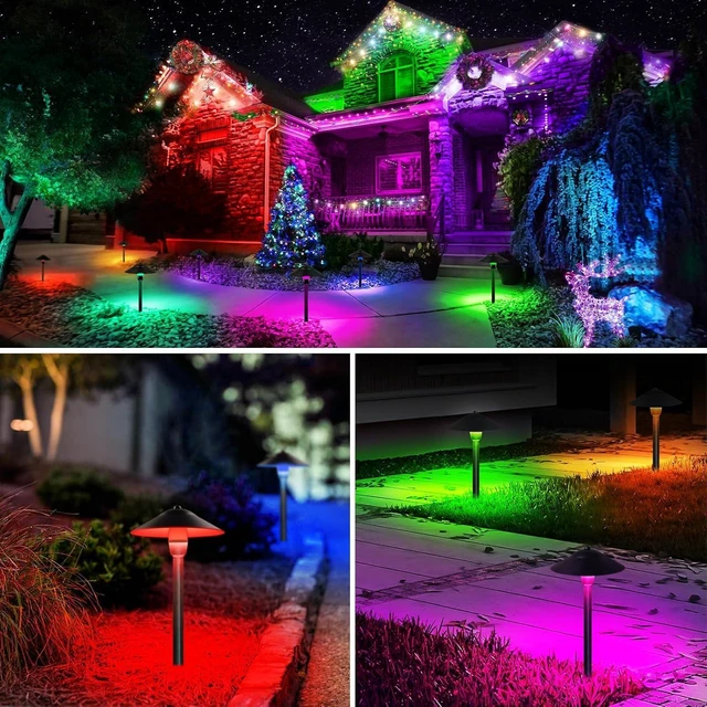 Alt view image 5 of 7 - SUNVIE 12-Pack 3W RGB Low Voltage Landscape Lights Wired Outdoor 12-24V